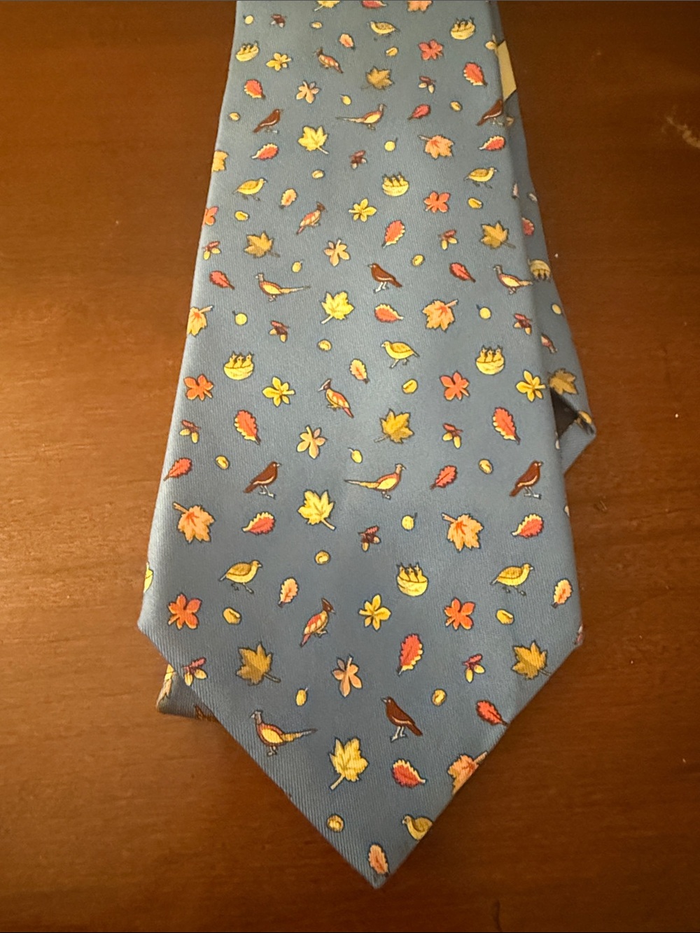 Ferragamo Blue Forest and Birds Tie